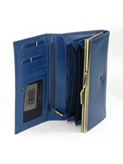 Damski portfel skórzany PUCCINI P-1704 niebieski
